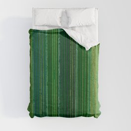 Green Vertical Stripes Japanese Shima-Shima Pattern Duvet Cover