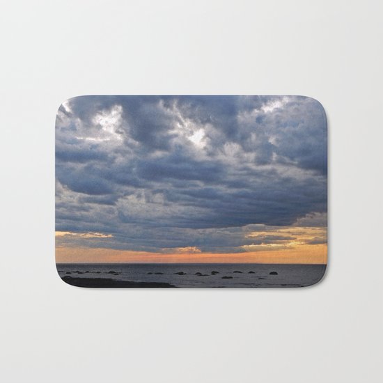 Dramatic Skies Over the Sea Bath Mat