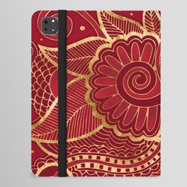 Rosewood and Ruby red Paisley Ornament  iPad Folio Case