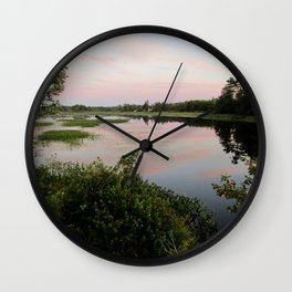 Pennamaquan River at Sunset Wall Clock