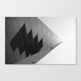 Abstract Geometric shapes towards the light | Modern steel architecture Monochrome Industrial Style Canvas Print