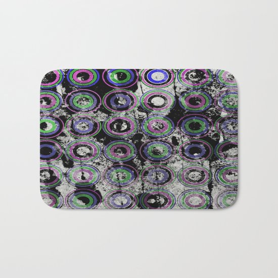 Urban Rings Pattern III - Textured Abstract Bath Mat