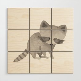 Michael the cute raccoon Wood Wall Art