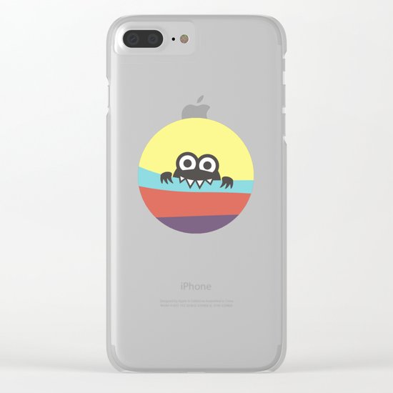 Yummy Colorful Stripes Cute Cartoon Character Clear iPhone Case