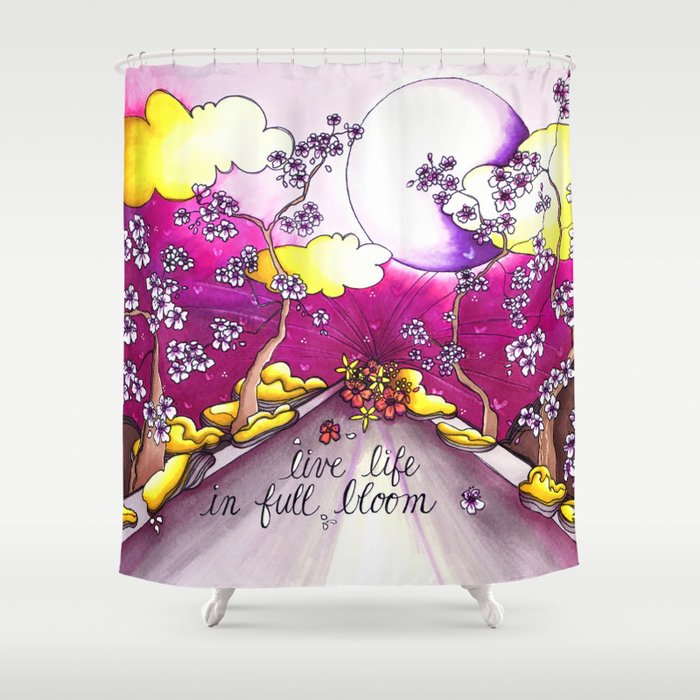 live life in bloom Shower Curtain