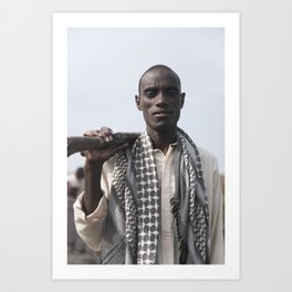 Afar Warrior Art Print | Digital, Warrior, Ethiopian, Somali, Keffiyeh, Adventure, Photo, Man, Ethiopia, Danakil 