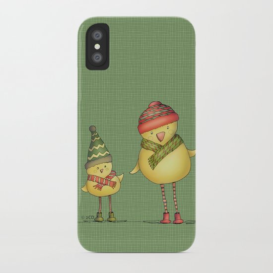 Two Chicks - green iPhone Case