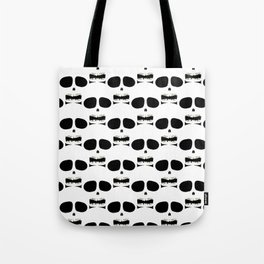 Skull Pattern, Black + White Tote Bag