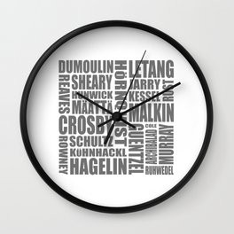 penguins 17-18 roster Wall Clock