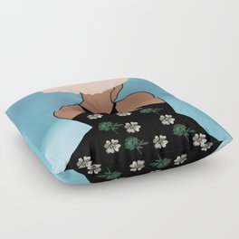 Woman At The Meadow 17 Floor Pillow