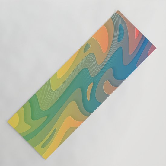 Free Flow Psychedelic Abstract Digital Art Yoga Mat By