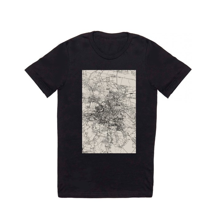 Lviv, Ukraine - Black and White City Map T Shirt