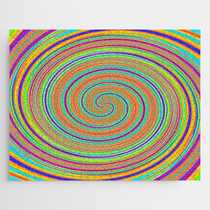 Colorful Psychedelic Spiral Jigsaw Puzzle