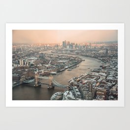 London at sunset from above Art Print