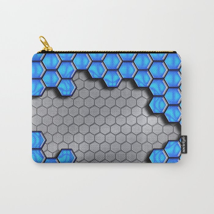 Blue Metallic Scale Carry-All Pouch