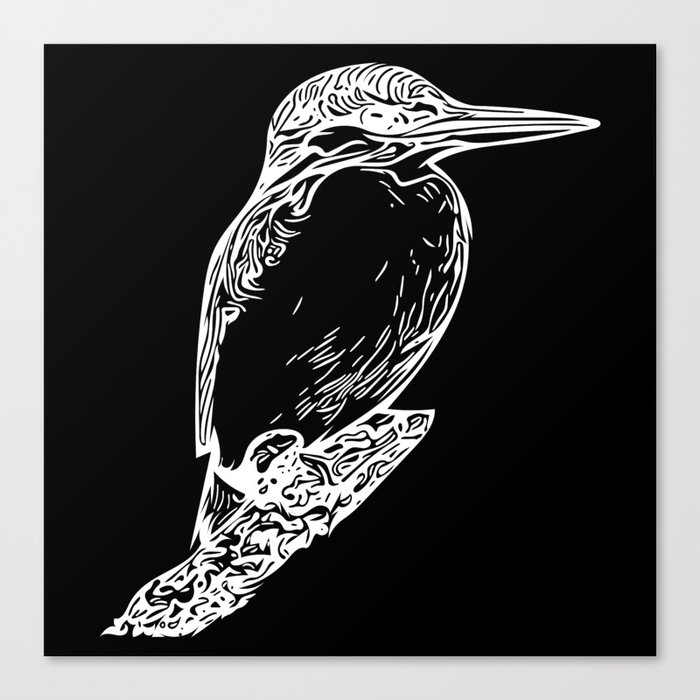 Vintage Elegant Kingfisher - Bird Nature Motif Canvas Print