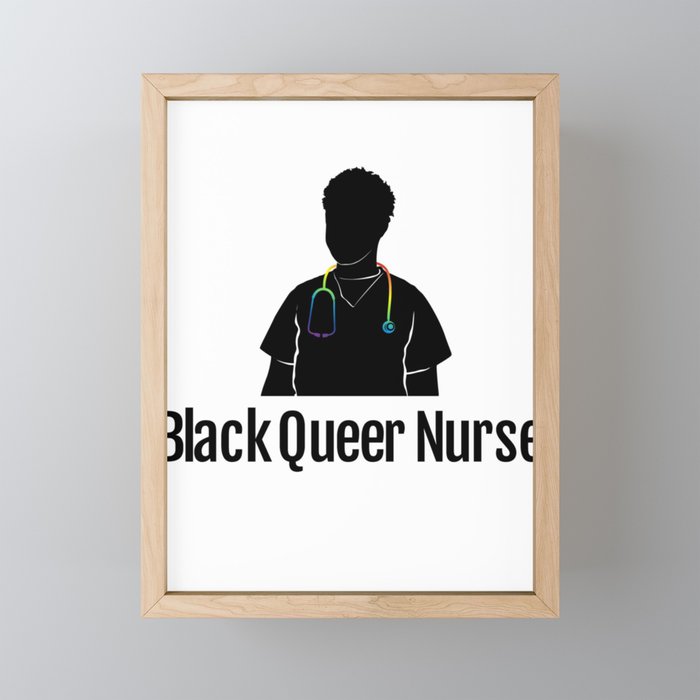 Black Queer Nurse Framed Mini Art Print