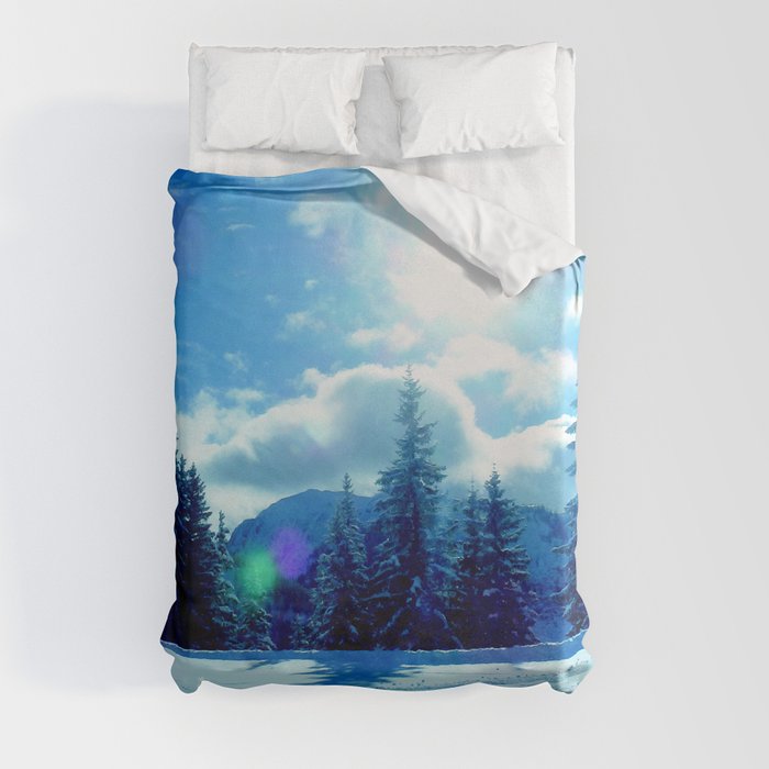 Winter in the Mountains Duvet Cover