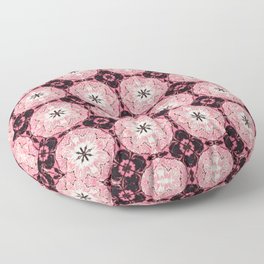 Pink Tiles, Cherry Blossoms Floor Pillow
