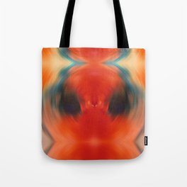 Listening - Red And Black Abstract Art Tote Bag