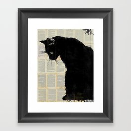 CAT BLACK Framed Art Print