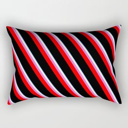 [ Thumbnail: Eyecatching Blue, Beige, Orchid, Red & Black Colored Lines/Stripes Pattern Rectangular Pillow ]