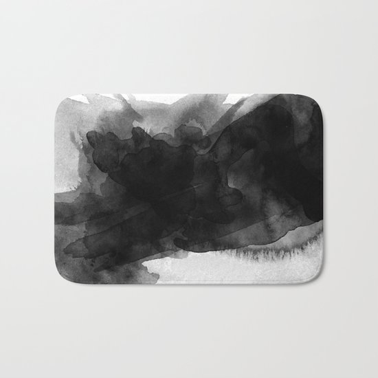 Minimalist watercolor ink Bath Mat