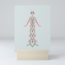 Art Deco Lady in a scale dress Mini Art Print
