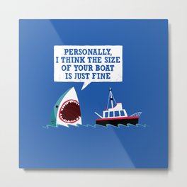 Polite Jaws Metal Print | Film, Graphicdesign, Jaws, Funny, Digital, Scary, Shark, Movie, Boat 