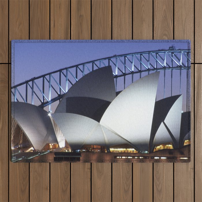 Australia Photography - The Sydney Opera House In The Late Evening  Outdoor Rug