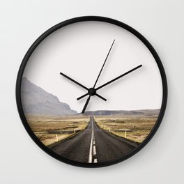 Lost Highway - Iceland Landscape, Travel Photography Wall Clock