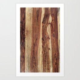 Sheesham Wood Grain Texture, Indian Rose Wood, Close Up Art Print