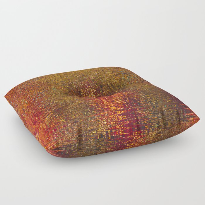 Zigzag Red Burning Abstract Floor Pillow