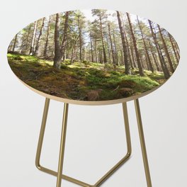 Scottish Highlands Spring Contrasting Forest Sunlight  Side Table