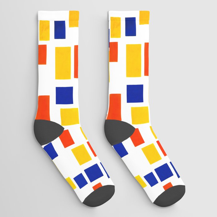 Piet Mondrian (Dutch, 1872-1944) - Composition with Color Planes 1 - 1917 - De Stijl (Neoplasticism) - Abstract, Geometric Abstraction - Gouache on paper - Digitally Enhanced Version - Socks