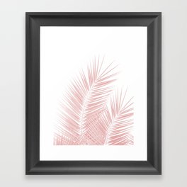 Blush Pink Palm Leaves Dream - Cali Summer Vibes #1 #tropical #decor #art #society6 Framed Art Print
