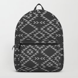 Southwestern textured navajo pattern in black & white Backpack