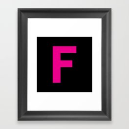 Letter F (Magenta & Black) Framed Art Print