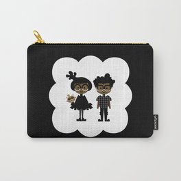 Stylish Cartoon Family and a Cute Cat Carry-All Pouch