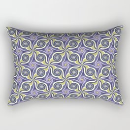 Green and Purple Swirls Abstract Geometric Pattern Rectangular Pillow