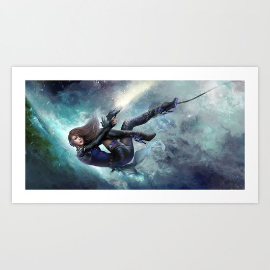 Espionage 101 - Futuristic sci-fi girl spy Art Print