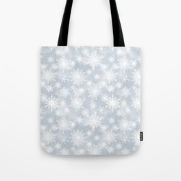 Snowflakes . White Lacy snowflakes on a light grey Tote Bag