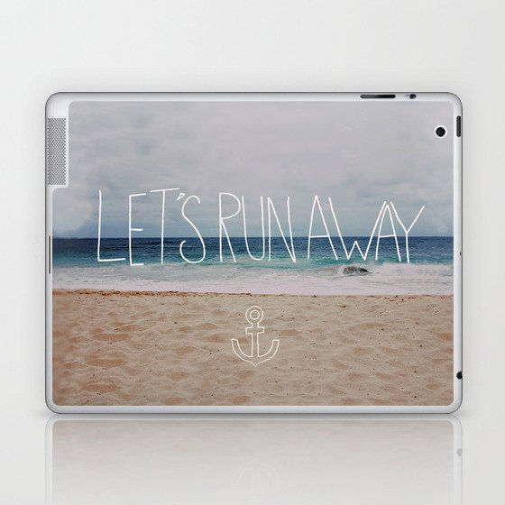 Let's Run Away: Sandy Beach, Hawaii Laptop & iPad Skin