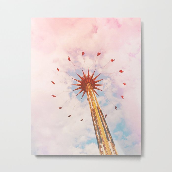 Swinging Pinks | Amusement Park Metal Print