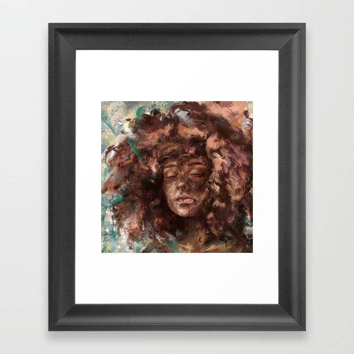 Curly girl Framed Art Print