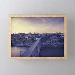 Porto across the bridge. Framed Mini Art Print