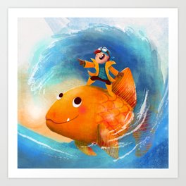 Big Goldfish Art Print