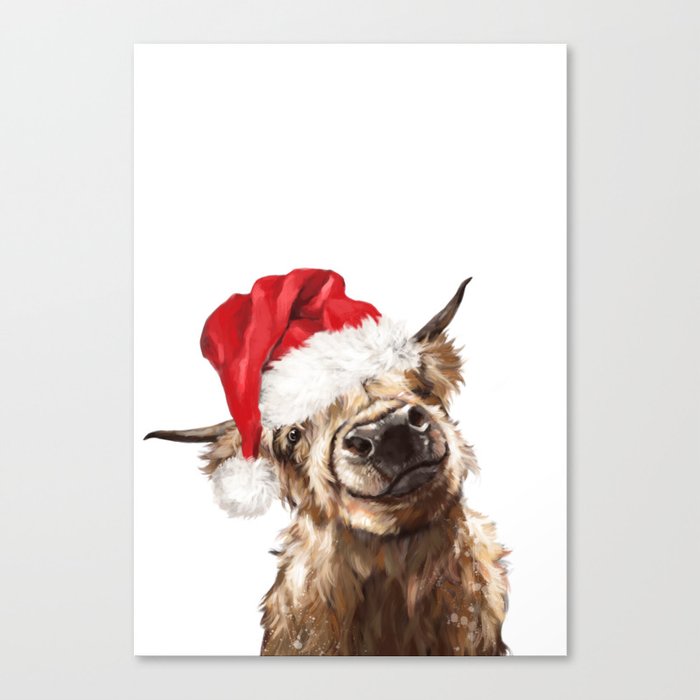 Christmas Highland Cow Leinwanddruck Christmas Highland Cow Leinwanddruck