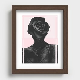 Black rose Recessed Framed Print