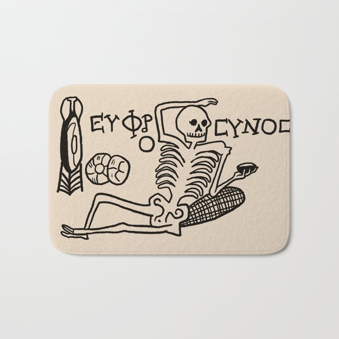 Be Cheerful, Live Well Skeleton Bath Mat